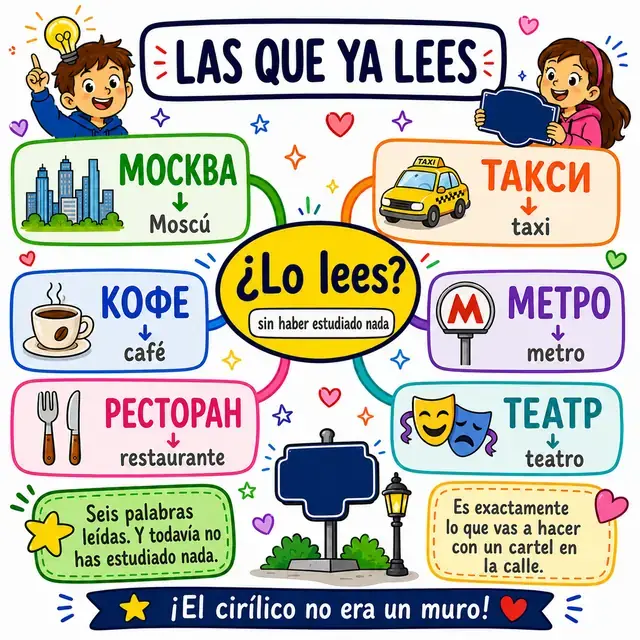 Mapa mental: las palabras rusas que ya lees
